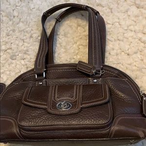 Authentic coach bowling bag style leather purse